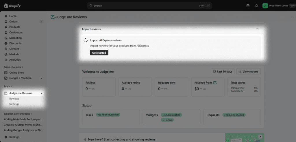 Import AliExpress reviews from Judgeme