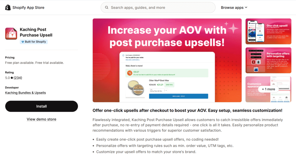 Kaching Post Purchase Upsell