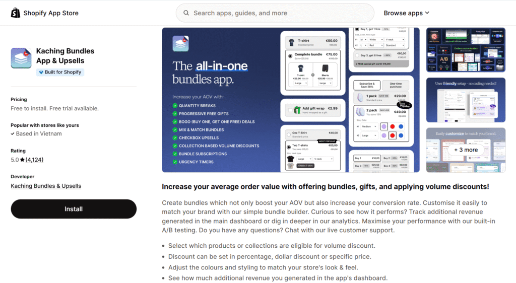 Kaching one of best shopify upsell apps