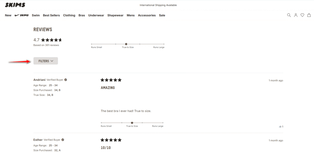 Kim Kardashian's brand SKIMS uses Okendo review app