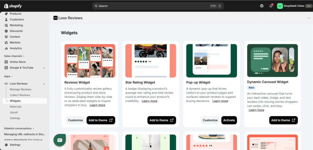 Loox shopify reviews app