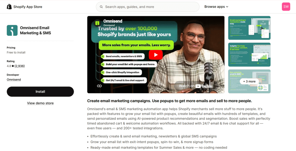 Omnisend dropship shopify app