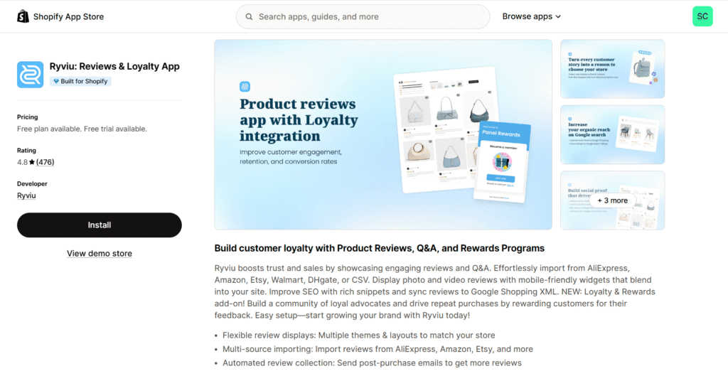 Ryviu Shopify Reviews App