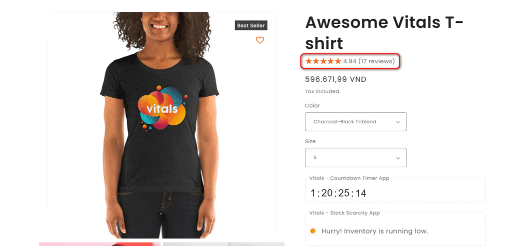 Vitals review star rating