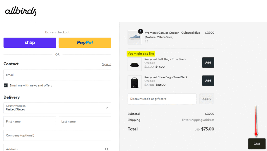 Allbirds shopify plus checkout customization