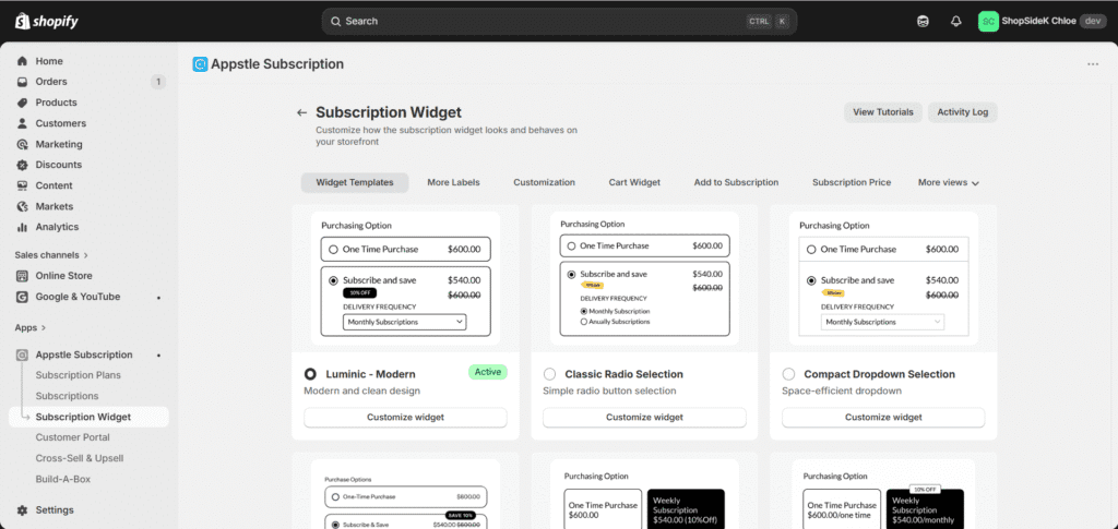 Appstle Subscriptions App Inside Look