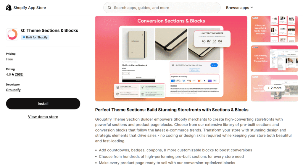 G Theme Sections Blocks