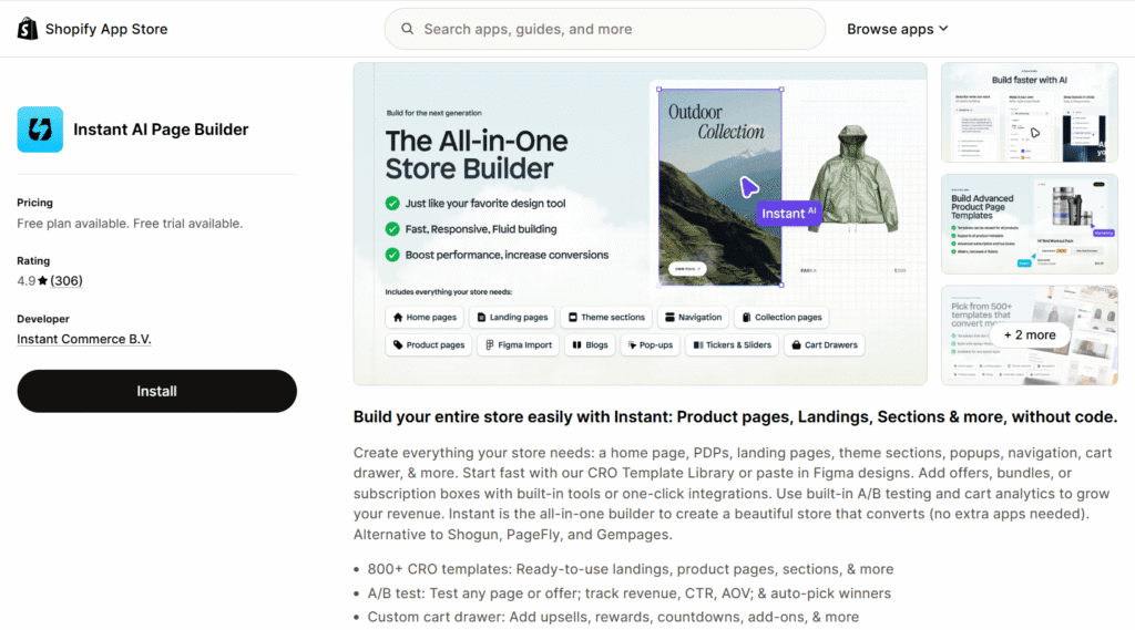 Instant AI Page Builder
