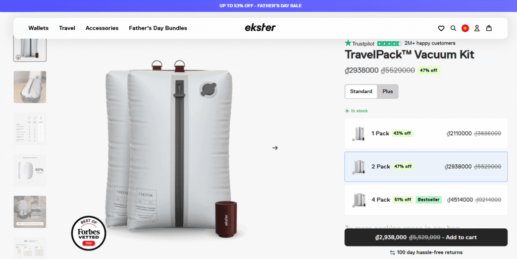 Kaching shopify bundle example by Ekster