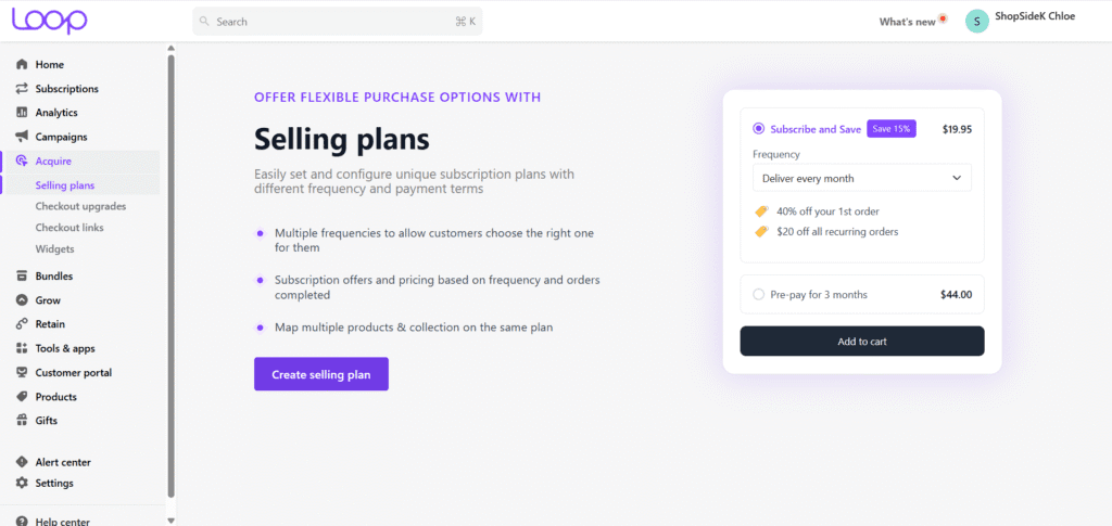 Loop Subscriptions App Inside Look