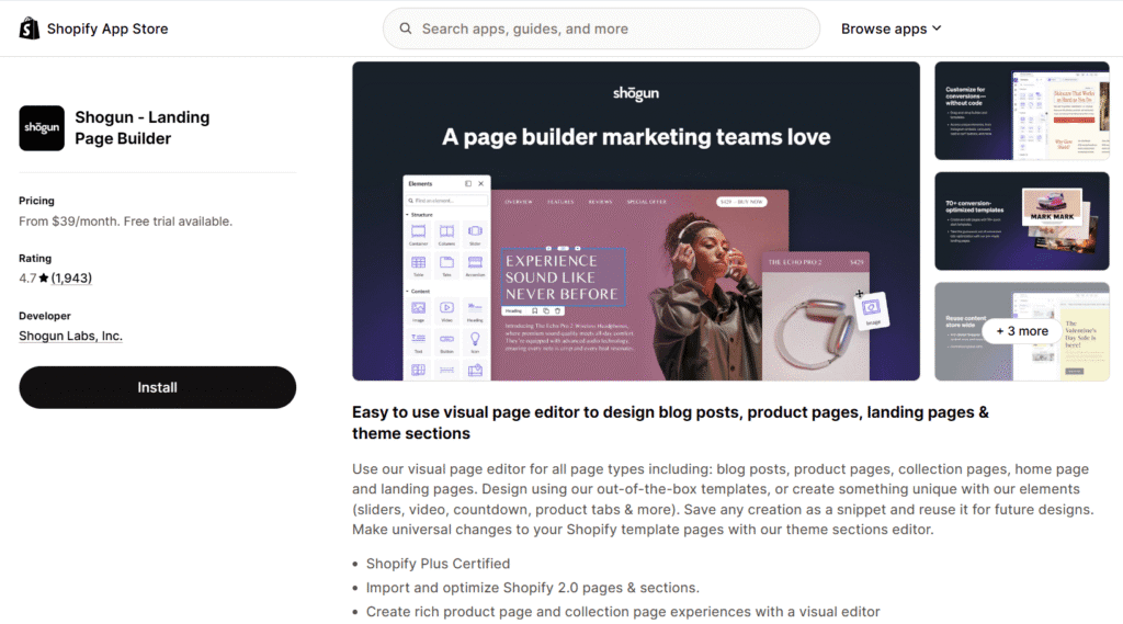 Shogun Landing Page Builder