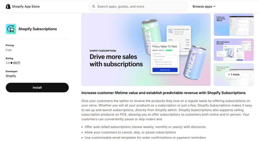 Shopify Subscriptions Native App