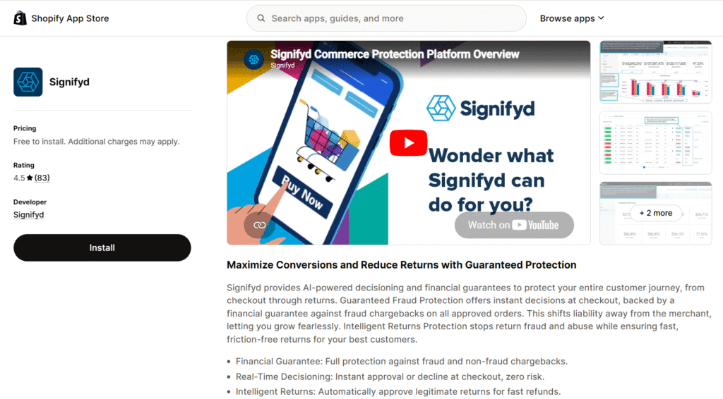 Signifyd ai-driven fraud prevention