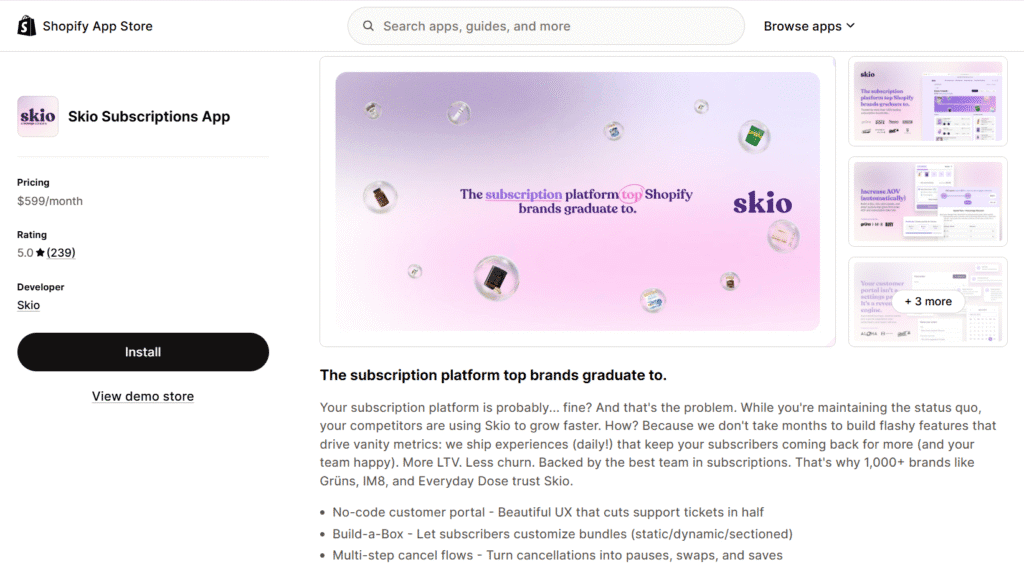 Skio Subscriptions App