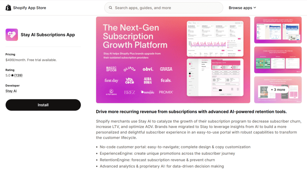 Stay AI Subscriptions App