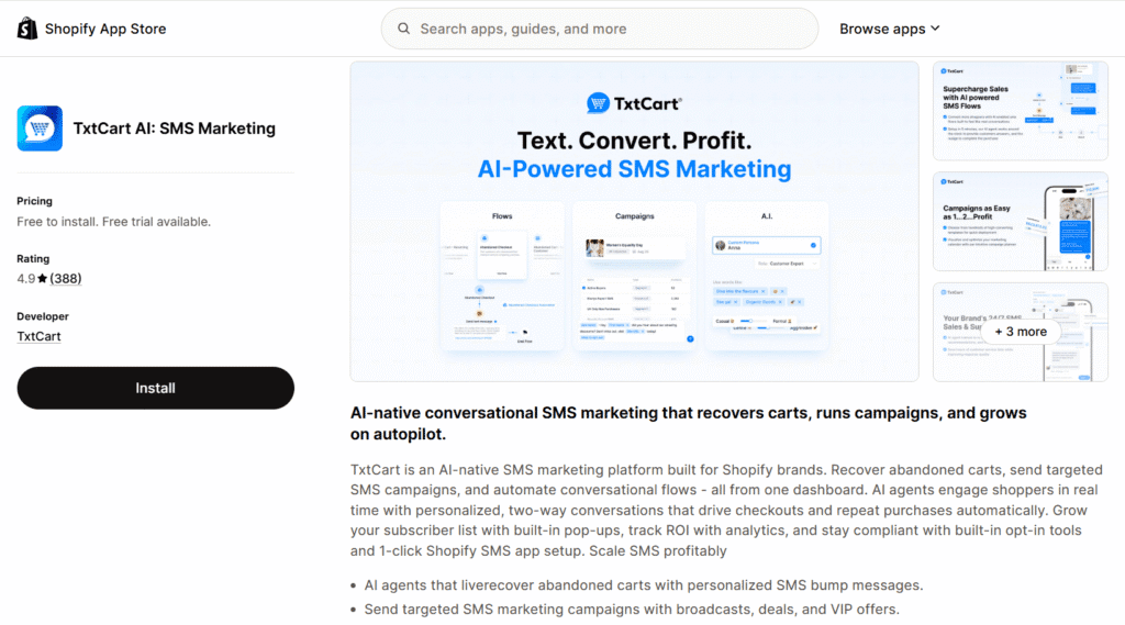 TxtCart AI SMS Marketing