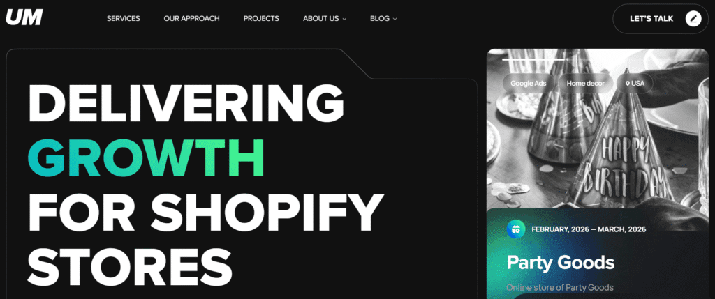 UM Marketing Shopify digital marketing agency