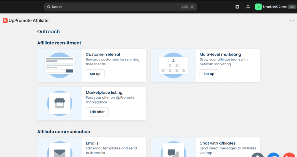 Uppromote Affiliate Outreach