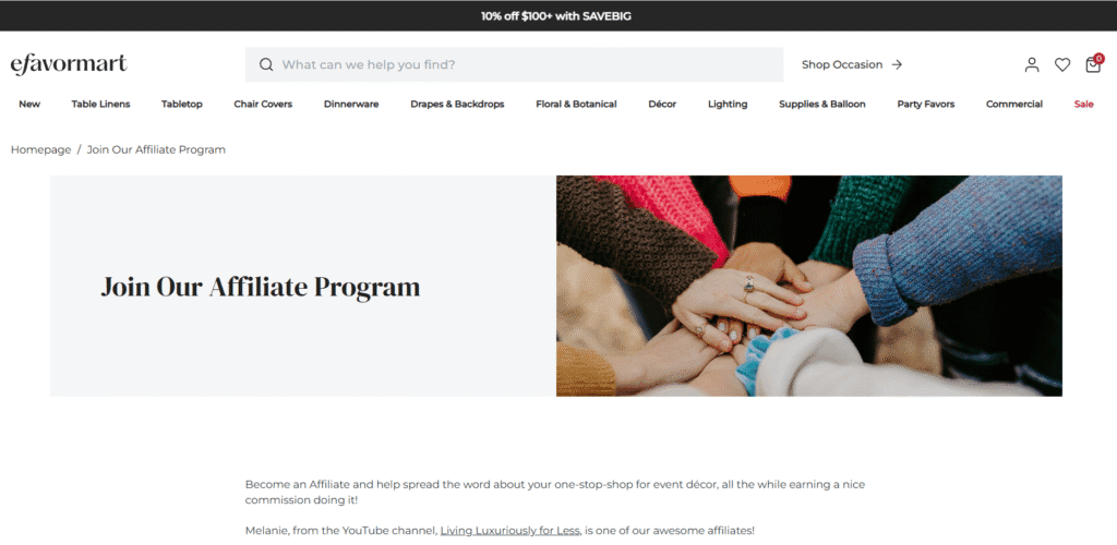 eFavormart affiliate program