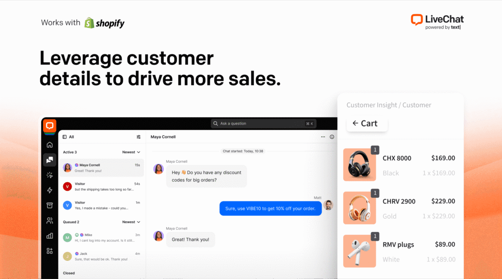LiveChat Shopify app dashboard