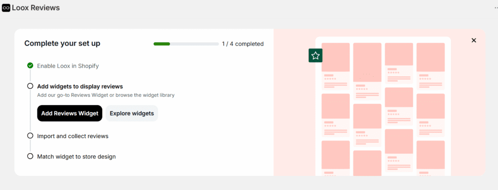 Loox review shopify onboarding