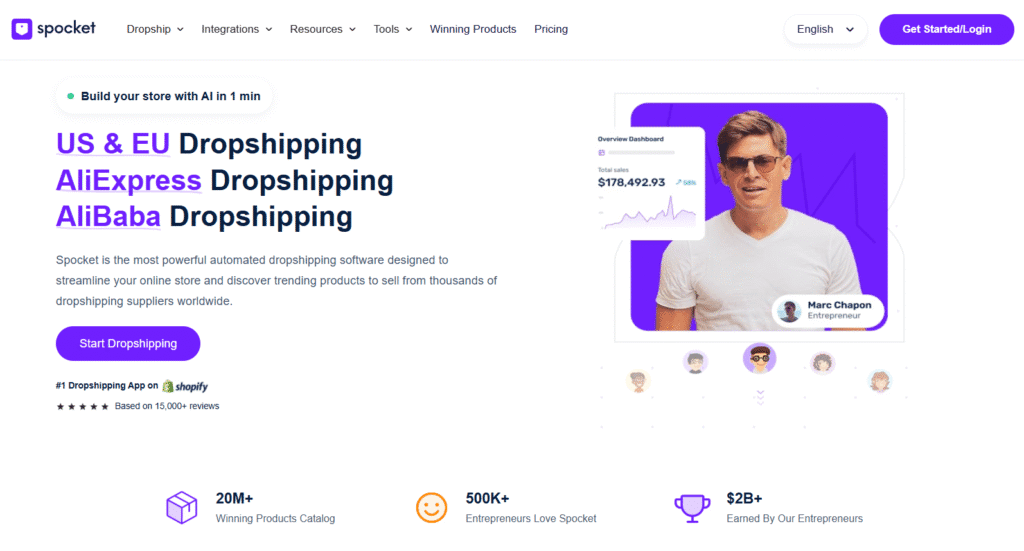 Spocket dropshipping platform